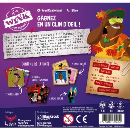 Wink - Nid d'Espions - Jeux d'histoire - Letheia