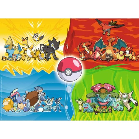 Puzzles 150 pièces xxl : les différents types de pokémon - Ravensburger