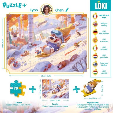 Puzzle + - Loki fait de la Luge - Loki - Jeux enfants - Iello