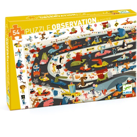 Puzzle Observation : Rallye Automobile – 54 Pièces - Jeux enfants - Djeco