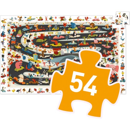 Puzzle Observation : Rallye Automobile – 54 Pièces - Jeux enfants - Djeco