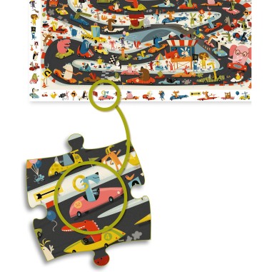 Puzzle Observation : Rallye Automobile – 54 Pièces - Jeux enfants - Djeco