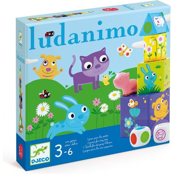 Ludanimo 3 jeux en un mémo, parcours, équilibre Djeco