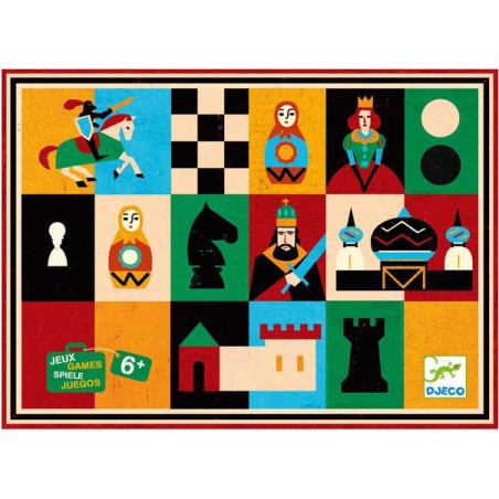 Jeu d'Echecs et de Dames en mallette - Un jeu - Djeco