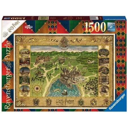 Puzzle 1500 pièces : la carte de poudlard - Ravensburger