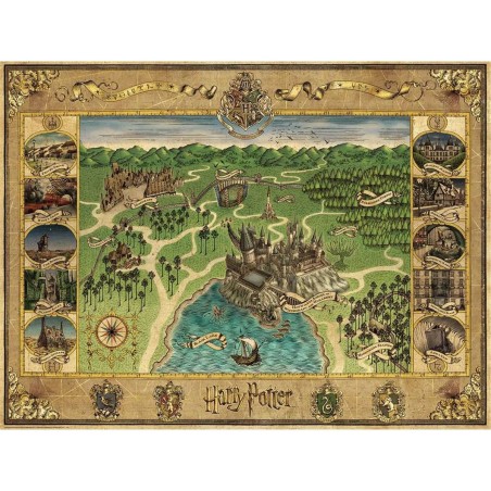 Puzzle 1500 pièces : la carte de poudlard - Ravensburger