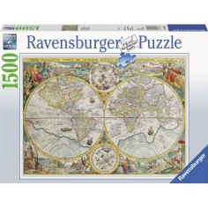 Puzzle Mappemonde 1594 - 1500 pcs - Un jeu - Ravensburger
