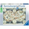 Ravensburger - Puzzle -1500p : Mappemonde des animaux fantastiques