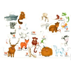 Puzzle en bois L'Alphabet des Animaux - 12 Pièces Boite Kraft - Puzzle Michèle Wilson 2