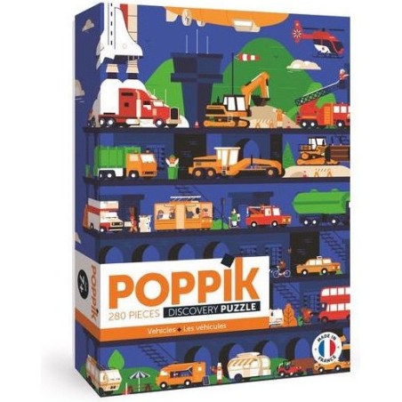 Puzzle Les véhicules 280 pièces - Puzzle enfant - Poppik