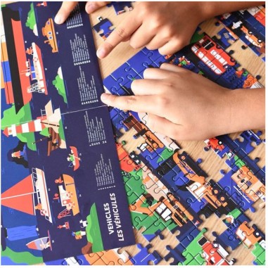 Puzzle Les véhicules 280 pièces - Puzzle enfant - Poppik