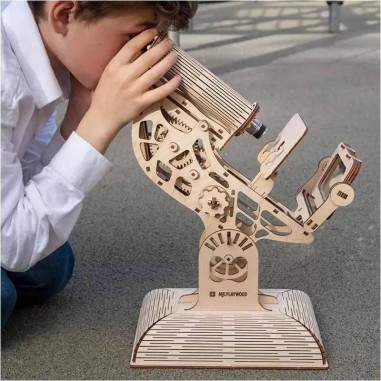 Maquette Microscope mobile 3D en bois - Puzzle - Mr Playwood