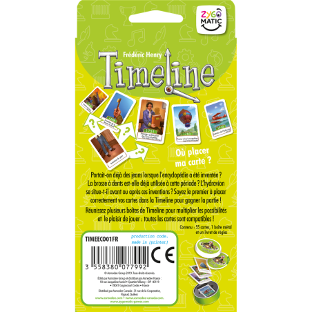 Asmodee Timeline Inventions - Jeu de Cartes & Culture Générale - Zygomatic