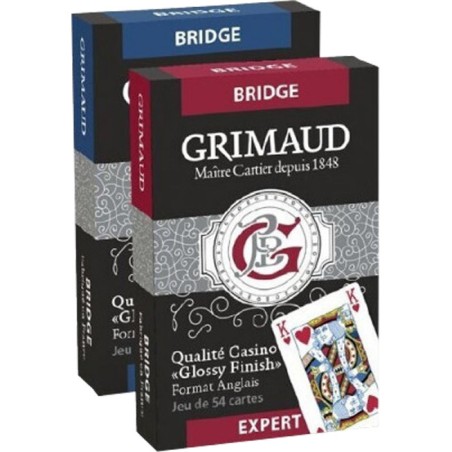 54 Cartes Bridge: Expert Bleu - Jeux classiques - Jeux de cartes - Grimaud