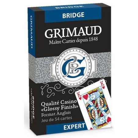 54 Cartes Bridge: Expert Bleu - Jeux classiques - Jeux de cartes - Grimaud