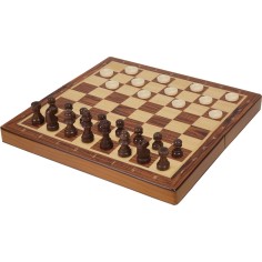 Coffret Jeu Échecs et Dames Pliable - 29 cm - Jeu classique - Mixlore 2
