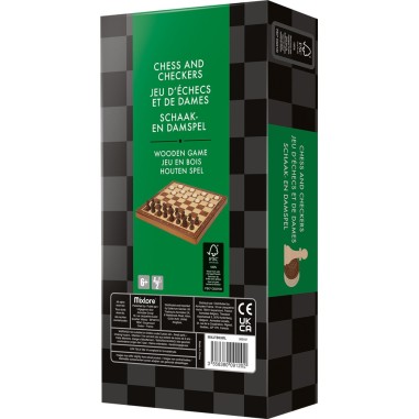 Coffret Jeu Échecs et Dames Pliable - 29 cm - Jeu classique - Mixlore