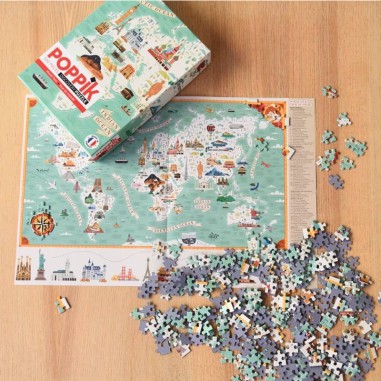 Puzzle - Tour du monde 500 pièces - Jeux classiques - Poppik