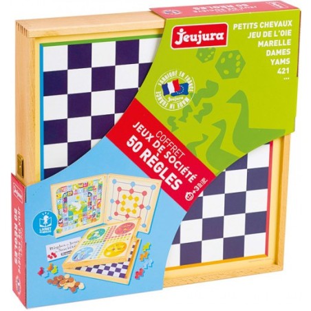 Coffret de Jeux de Société - 50 règles - Jeu Jura - Jeux classiques - Jeujura