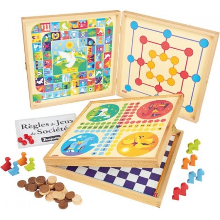Coffret de Jeux de Société - 50 règles - Jeu Jura - Jeux classiques - Jeujura
