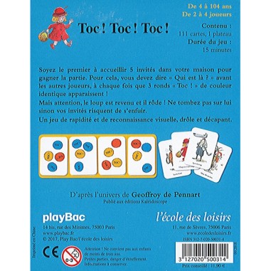 Toc! Toc! Toc! - Jeu de société - École des loisirs