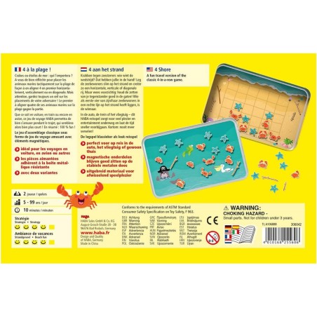 Jeux de voyage - 4 À la plage - Un jeu - Haba