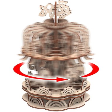 Maquette Carrousel mobile 3D en bois - Puzzle - Mr. Playwood