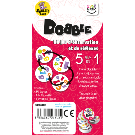 Dobble 123 - Blister Eco - Un jeu Zygomatic - Asmodée