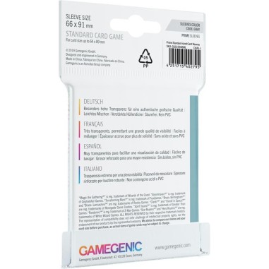 : 50 Prime Sleeves 66x91 Standard - Accessoires - Gamegenic