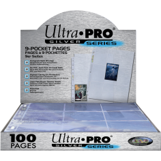 100 Feuilles pour Classeur - 9 Pocket Page : Silver - Ultra Pro