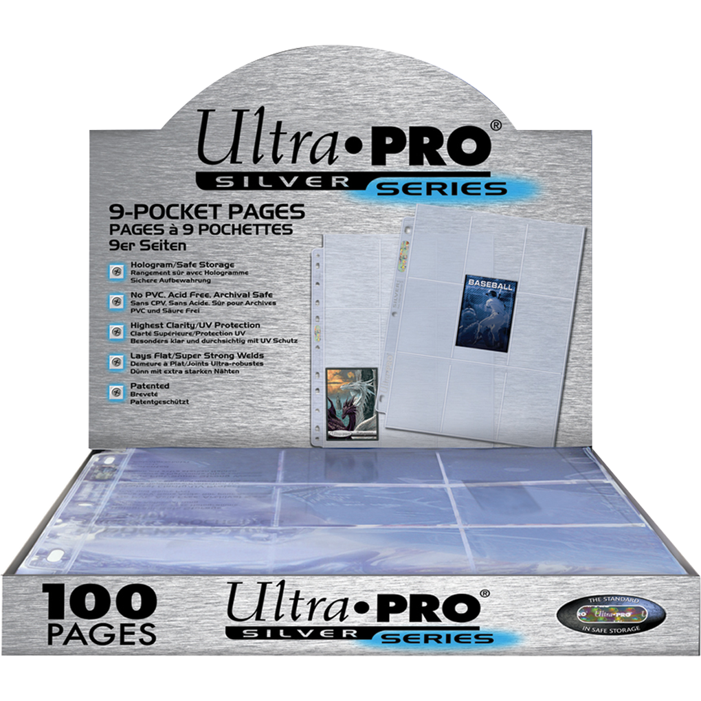 100 Feuilles pour Classeur 9 Pocket Page : Silver Ultra Pro