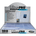 100 Feuilles pour Classeur - 9 Pocket Page : Silver - Ultra Pro