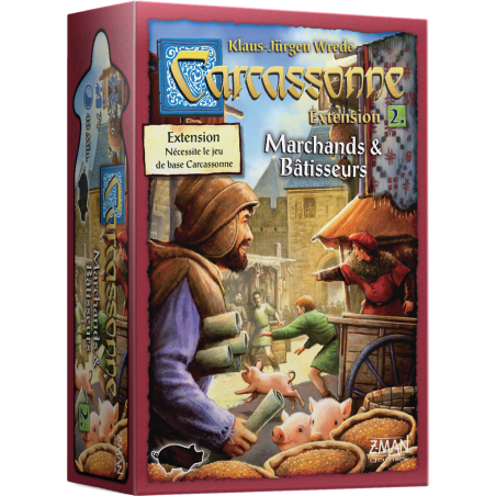 Carcassonne: Extension 2 - Marchands et bâtisseurs - Jeu de société - Zman Games - Filosofia Games