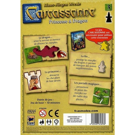 Carcassonne: Extension 3 - Princesse et Dragon - Jeu de société - Zman Games - Filosofia Games