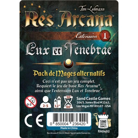 Res Arcana : Lux & Tenebrae - Mages Alternatifs - Extension - Jeux de société - Sand Castle Games