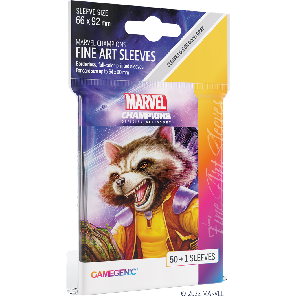 Gg : 50 sleeves Marvel Champions Fine Art Rocket Raccoon Gamegenic