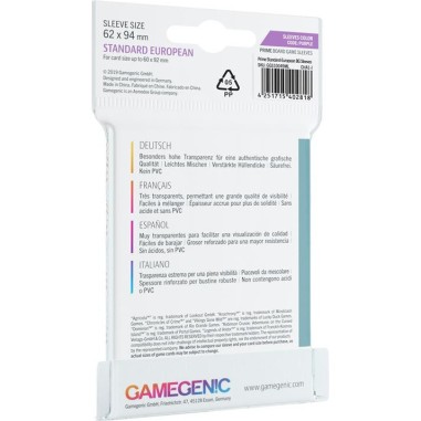 : 50 Prime Sleeves 62x94 Standard Européen - Accessoires - Gamegenic