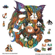 Rainbow Puzzle en bois - Chat Pirate - 116 pièces - Jeux classiques - Gigamic 2