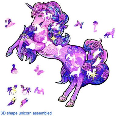 Rainbow Puzzle en bois - Licorne - 110 pièces - Jeux classiques - Gigamic