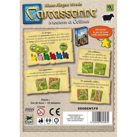 Carcassonne - Moutons et Collines - Jeu de société - Filosofia - Filosofia Games