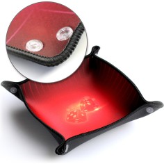 Piste de dés néoprène 21x21cm Rouge - Wogamat