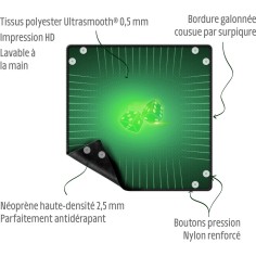 Piste de Dés Néoprene : Vert - Accessoires Jeux de société - Wogamat 2