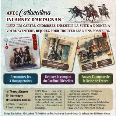 Cartaventura Les 3 Mousquetaires : l'Honneur de la Reine - Jeux de société - Blam !
