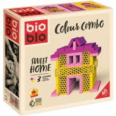 Mini box rose jaune violet 40 briques - Bioblo