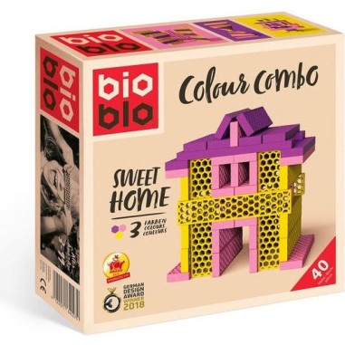 Mini box rose jaune violet 40 briques - Bioblo