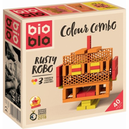 Mini box orange jaune rouge 40 briques - Bioblo Mini box orange jaune rouge 40 briques - Bioblo