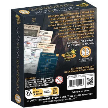 Hegemony - Evènements Historiques - Don't Panic Games - Jeux de société - Don t Panic Games