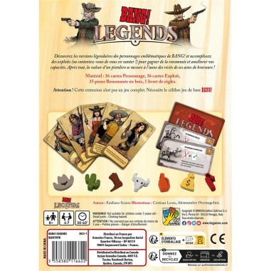 Bang ! Legends - Extension pour le célèbre jeu Bang ! - Dv Giochi