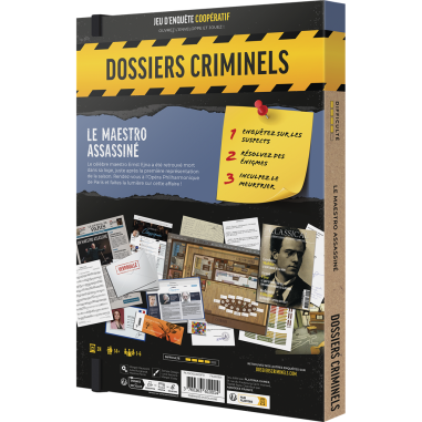 Dossiers Criminels : Le Maestro Assassiné - Jeu d'enquête - Platonia Games