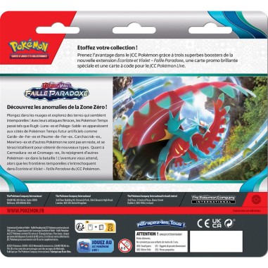 Pokémon : Pack 3 Boosters Balbalèze Écarlate et Violet – Faille Paradoxe